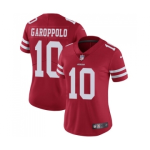 Women's San Francisco 49ers #10 Jimmy Garoppolo Red Team Color Vapor Untouchable Limited Player Football Jersey