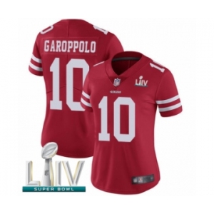 Women's San Francisco 49ers #10 Jimmy Garoppolo Red Team Color Vapor Untouchable Limited Player Super Bowl LIV Bound Football Jersey