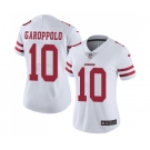 Women's San Francisco 49ers #10 Jimmy Garoppolo White Vapor Untouchable Limited Player Football Jersey