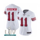 Women's San Francisco 49ers #11 Marquise Goodwin Limited White Rush Vapor Untouchable Super Bowl LIV Bound Football Jersey