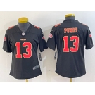 Women's San Francisco 49ers #13 Brock Purdy Black Red Fashion Vapor Limited Stitched Jersey