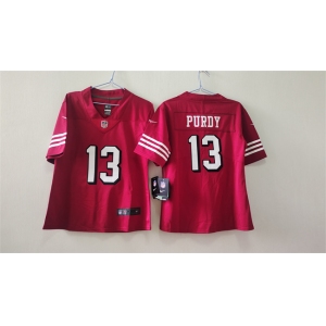Women's San Francisco 49ers #13 Brock Purdy Red Alternate Vapor Football Stitched Jersey