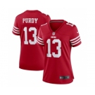Women's San Francisco 49ers #13 Brock Purdy Red Stitched Game Jersey(Run Small)