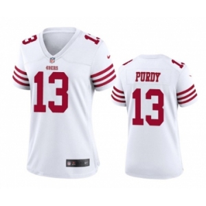 Women's San Francisco 49ers #13 Brock Purdy White Stitched Game Jersey(Run Small)