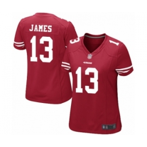 Women's San Francisco 49ers #13 Richie James Game Red Team Color Football Jersey