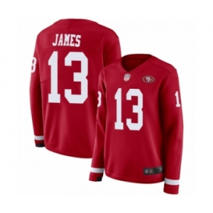 Women's San Francisco 49ers #13 Richie James Limited Red Therma Long Sleeve Football Jersey