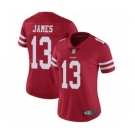 Women's San Francisco 49ers #13 Richie James Red Team Color Vapor Untouchable Limited Player Football Jersey