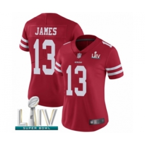 Women's San Francisco 49ers #13 Richie James Red Team Color Vapor Untouchable Limited Player Super Bowl LIV Bound Football Jersey
