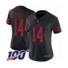 Women's San Francisco 49ers #14 Y.A. Tittle Black Vapor Untouchable Limited Player 100th Season Football Jersey