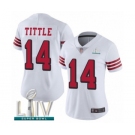 Women's San Francisco 49ers #14 Y.A. Tittle Limited White Rush Vapor Untouchable Super Bowl LIV Bound Football Jersey