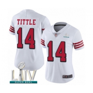 Women's San Francisco 49ers #14 Y.A. Tittle Limited White Rush Vapor Untouchable Super Bowl LIV Bound Football Jersey
