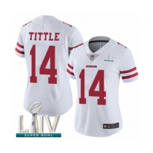 Women's San Francisco 49ers #14 Y.A. Tittle White Vapor Untouchable Limited Player Super Bowl LIV Bound Football Jersey
