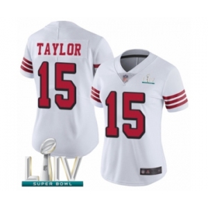 Women's San Francisco 49ers #15 Trent Taylor Limited White Rush Vapor Untouchable Super Bowl LIV Bound Football Jersey