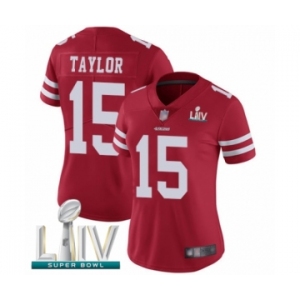 Women's San Francisco 49ers #15 Trent Taylor Red Team Color Vapor Untouchable Limited Player Super Bowl LIV Bound Football Jersey
