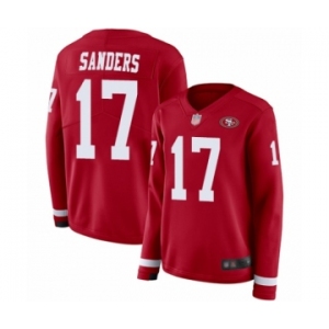 Women's San Francisco 49ers #17 Emmanuel Sanders Limited Red Therma Long Sleeve Football Jersey