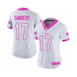Women's San Francisco 49ers #17 Emmanuel Sanders Limited White Pink Rush Fashion Football Jersey
