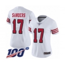 Women's San Francisco 49ers #17 Emmanuel Sanders Limited White Rush Vapor Untouchable 100th Season Football Jersey