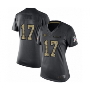 Women's San Francisco 49ers #17 Jalen Hurd Limited Black 2016 Salute to Service Football Jersey
