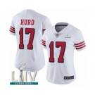 Women's San Francisco 49ers #17 Jalen Hurd Limited White Rush Vapor Untouchable Super Bowl LIV Bound Football Jersey