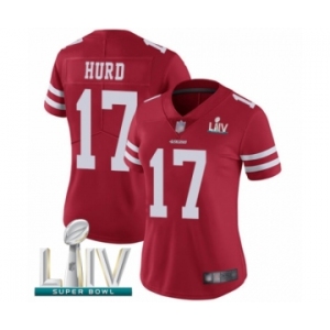 Women's San Francisco 49ers #17 Jalen Hurd Red Team Color Vapor Untouchable Limited Player Super Bowl LIV Bound Football Jersey