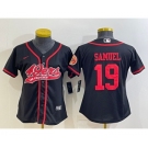 Women's San Francisco 49ers #19 Deebo Samuel Black With Patch Cool Base Stitched Baseball Jersey