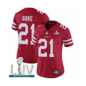 Women's San Francisco 49ers #21 Frank Gore Red Team Color Vapor Untouchable Limited Player Super Bowl LIV Bound Football Jersey