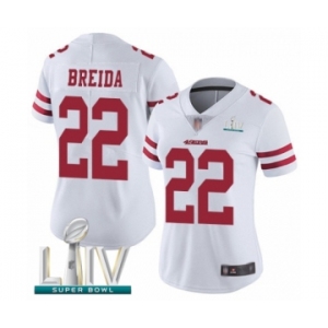 Women's San Francisco 49ers #22 Matt Breida White Vapor Untouchable Limited Player Super Bowl LIV Bound Football Jersey