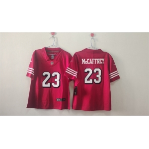 Women's San Francisco 49ers #23 Christian McCaffrey Red Alternate Football Stitched Jersey