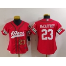 Women's San Francisco 49ers #23 Christian McCaffrey Red Mexico Cool Base Stitched Baseball Jerseys