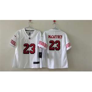 Women's San Francisco 49ers #23 Christian McCaffrey White 2nd Alternate Football Stitched Jersey