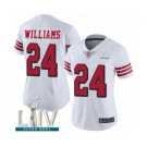 Women's San Francisco 49ers #24 K'Waun Williams Limited White Rush Vapor Untouchable Super Bowl LIV Bound Football Jersey
