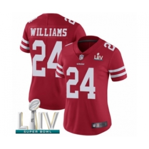 Women's San Francisco 49ers #24 K'Waun Williams Red Team Color Vapor Untouchable Limited Player Super Bowl LIV Bound Football Jersey