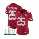 Women's San Francisco 49ers #25 Richard Sherman Red Team Color Vapor Untouchable Limited Player Super Bowl LIV Bound Football Jersey