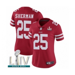 Women's San Francisco 49ers #25 Richard Sherman Red Team Color Vapor Untouchable Limited Player Super Bowl LIV Bound Football Jersey