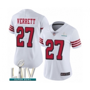 Women's San Francisco 49ers #27 Jason Verrett Limited White Rush Vapor Untouchable Super Bowl LIV Bound Football Jersey