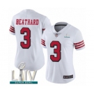Women's San Francisco 49ers #3 C. J. Beathard Limited White Rush Vapor Untouchable Super Bowl LIV Bound Football Jersey