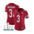 Women's San Francisco 49ers #3 C. J. Beathard Red Team Color Vapor Untouchable Limited Player Super Bowl LIV Bound Football Jersey