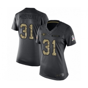 Women's San Francisco 49ers #31 Raheem Mostert Limited Black 2016 Salute to Service Football Jersey