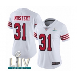 Women's San Francisco 49ers #31 Raheem Mostert Limited White Rush Vapor Untouchable Super Bowl LIV Bound Football Jersey