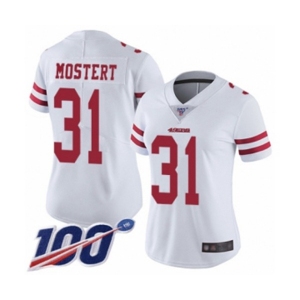 Women's San Francisco 49ers #31 Raheem Mostert White Vapor Untouchable Limited Player 100th Season Football Jersey