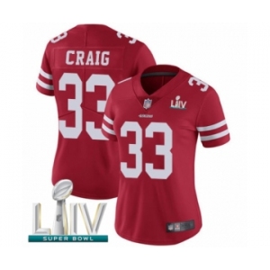 Women's San Francisco 49ers #33 Roger Craig Red Team Color Vapor Untouchable Limited Player Super Bowl LIV Bound Football Jersey