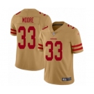 Women's San Francisco 49ers #33 Tarvarius Moore Limited Gold Inverted Legend Football Jersey