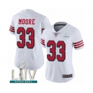 Women's San Francisco 49ers #33 Tarvarius Moore Limited White Rush Vapor Untouchable Super Bowl LIV Bound Football Jersey