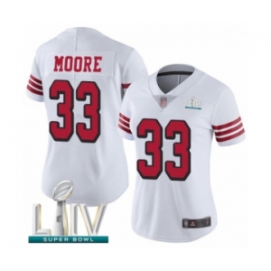 Women's San Francisco 49ers #33 Tarvarius Moore Limited White Rush Vapor Untouchable Super Bowl LIV Bound Football Jersey