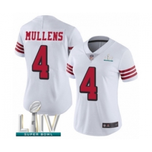 Women's San Francisco 49ers #4 Nick Mullens Limited White Rush Vapor Untouchable Super Bowl LIV Bound Football Jersey