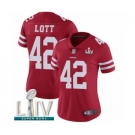 Women's San Francisco 49ers #42 Ronnie Lott Red Team Color Vapor Untouchable Limited Player Super Bowl LIV Bound Football Jersey