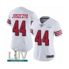 Women's San Francisco 49ers #44 Kyle Juszczyk Limited White Rush Vapor Untouchable Super Bowl LIV Bound Football Jersey