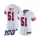 Women's San Francisco 49ers #51 Malcolm Smith Limited White Rush Vapor Untouchable 100th Season Football Jersey