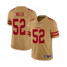 Women's San Francisco 49ers #52 Patrick Willis Limited Gold Inverted Legend Football Jersey