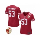 Women's San Francisco 49ers #53 NaVorro Bowman Nike Scarlet 70th Anniversary Patch Game Jersey